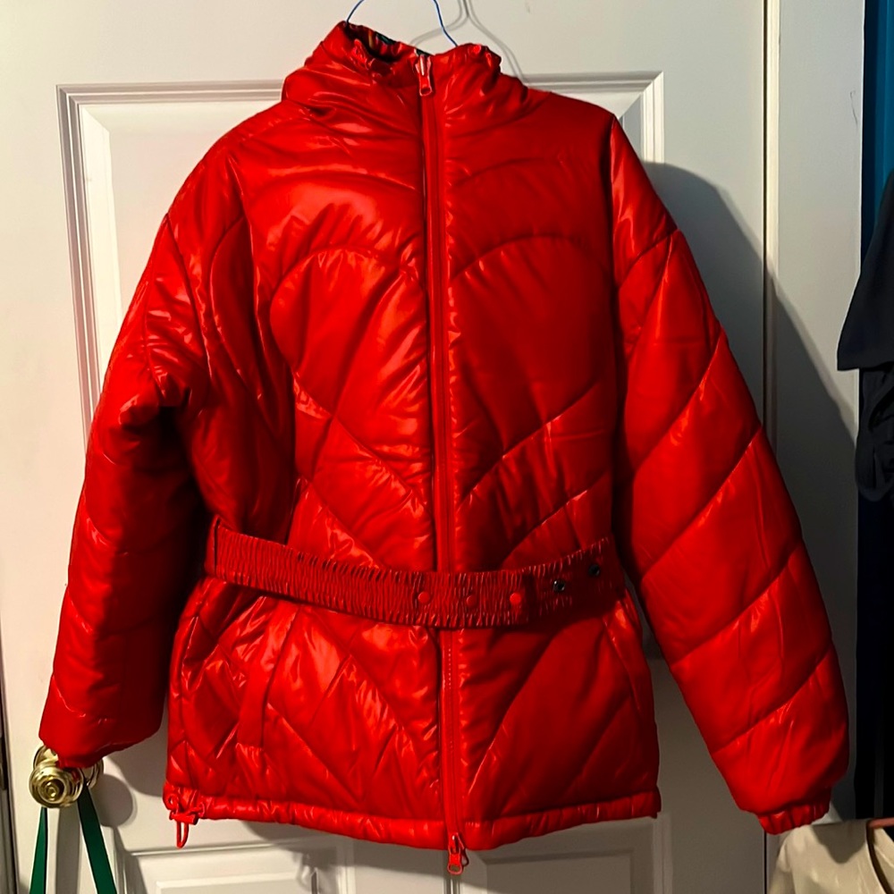 Farm Rio Vintage Wave Reversible Puffer, Size S